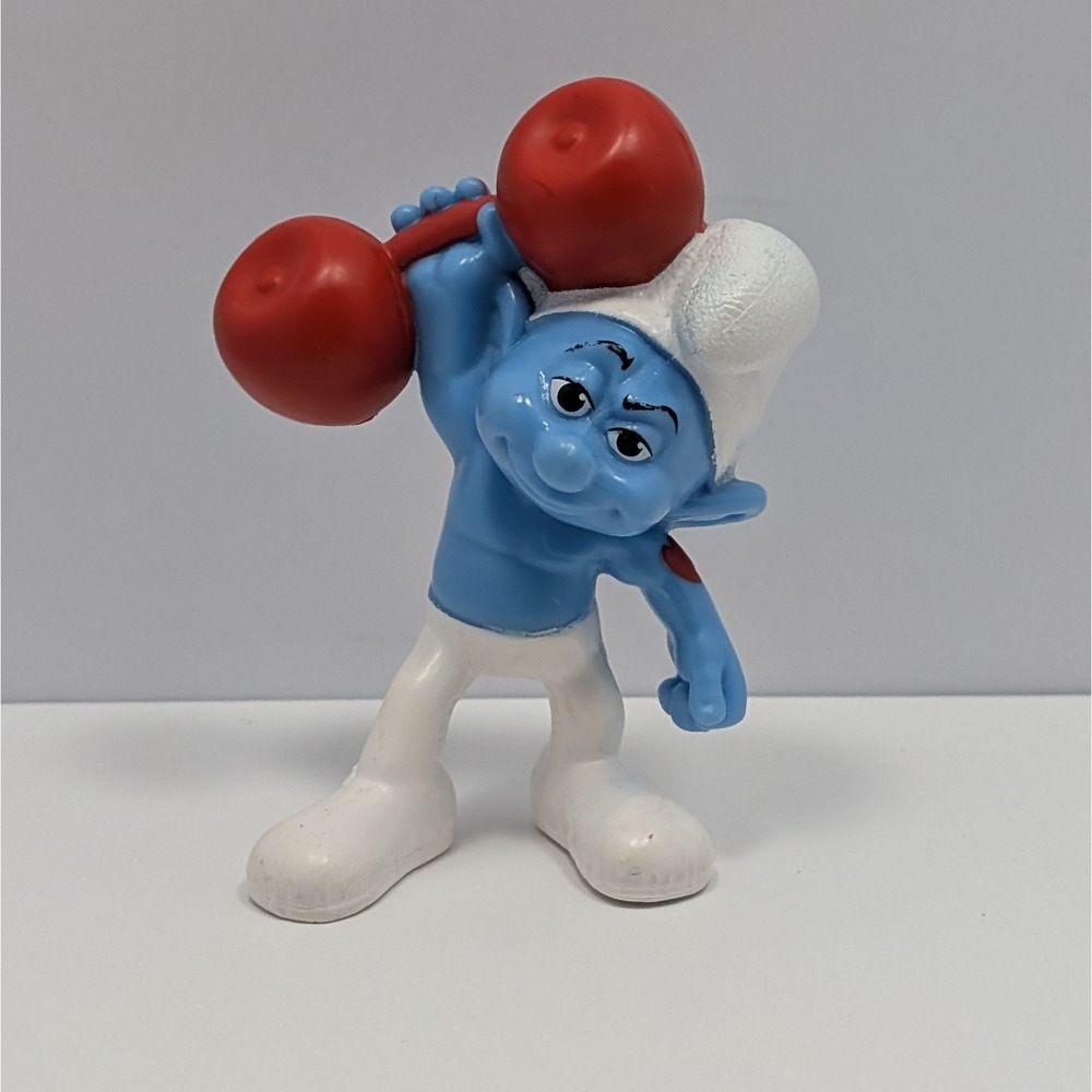 Hefty Smurf Movie McDonalds Toy Happy Meal Smurfs Movie 2011 3 in Barbell Weight